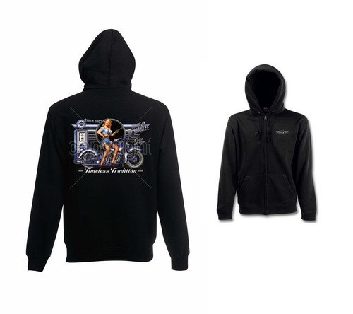 Sweatshirtjacke schwarz biker - schwarz,