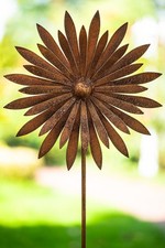 Gartenstecker Blume 112cm Metall Rost Gartendeko Edelrost Groß rostige Deko