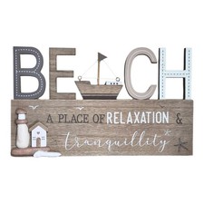 Wanddeko Beach aus Holz 30cm
