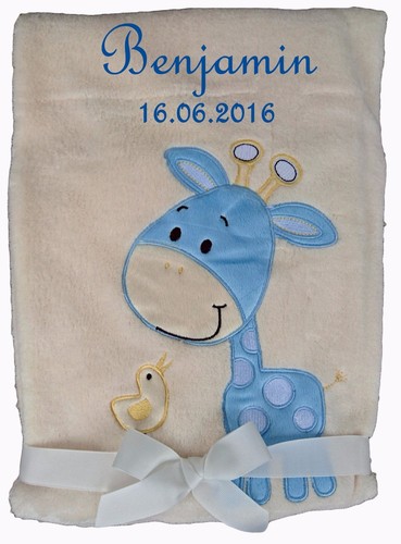 Babydecke mit namen bestickt - babydecke,