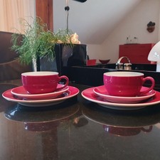 Dibbern Solid Color Kaffeegedeck 2x  3-tlg. Bordeaux , Volldekor