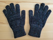 ***H&M***schwarze Fingerhandschuhe***Glitzer***Gr. 134/170***NEU***