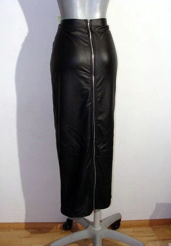 Humpelrock leder look - look, schwarz