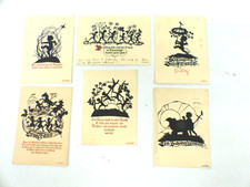 6 x Scherenschnitt Künstler Ansichtskarten Georg Plischke