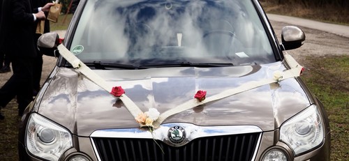Autoschmuck hochzeit auto - autoschmuck,