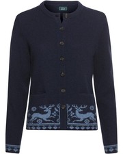 Luis Steindl Strickjacke mit Jacquard-Muster Kragenlos Strickjacken Damen NEU