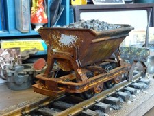 LGB 41430 - Kipplore/Feldbahn mit Ladung Spur G Güterwagen Gealtert Patiniert