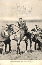 Ak Kaiser-Manöver, Kaiser Wilhelm II. zu Pferde - 11067114