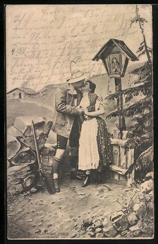 Künstler charles scolik - künstler-ak,