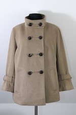° TAIFUN collection ° kurz CABAN Mantel JACKE Gr. 46 / XL 48 beige Wolle Seide