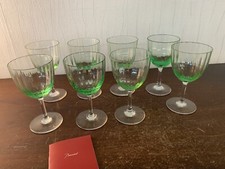 5 Gläser Wein- Weiß Modell Aquarell Grün Klar Kristall Baccarat (Preis La Stück)