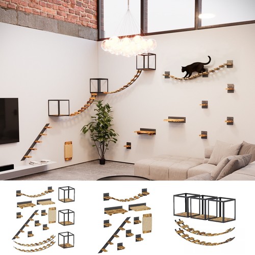Qls katzen kletterwand set xxl - kletterwand,