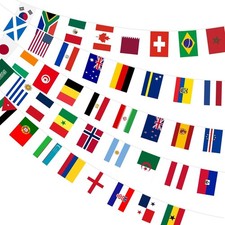 48 Länderflaggen Wimpelkette