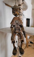 handgemachte Holz Marionette Pinocchio-Stil Pinoccio nostalgisches  Sammlerstück