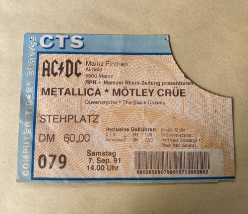 Metallica old ticket 7 - old,