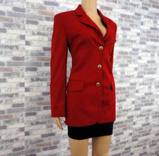 RALPH LAUREN DAMEN REINE KAMMWOLLE GEHROCK JACKETT GOLDKNÖPFE S 