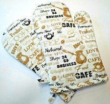 Ofenhandschuhe 1 Paar Backhandschuhe Topfhandschuhe aus Baumwolle Kaffee Cafe