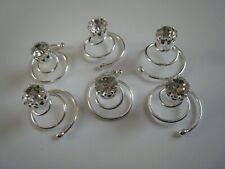 6 Stück Curlies Haarschmuck Strass Hochzeit Braut Kommunion Taufe 