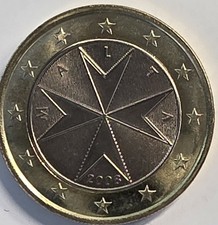 Malta euro umlaufmünze - malta, 1-euro-umlaufmünze