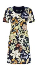 Ringella Bloomy Damen Nachthemd kurzer Arm Dark Navy Baumwolle Modal