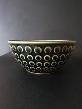 Schüssel Gr. 4 Rusalka Olivgrün VEB Steingutfabrik Torgau Kreise DDR Punkte alt