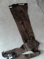 Vingino Glitzer Strumpfhose schwarz bronze 164 NEU