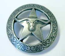 Concho Longhorn Bison Büffel  37 mm  Conchos Western Cowboy Leder zum Schrauben
