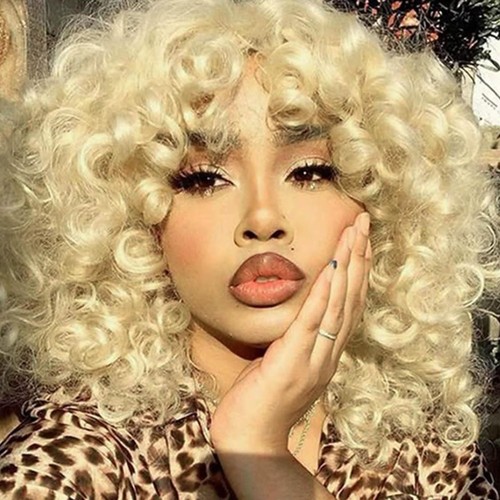 Blonde afro perücke damen - afro,