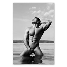 Postereck 0618 Poster Leinwand Nackter Mann, Wasser Erotik See Akt Sexy Sixpack