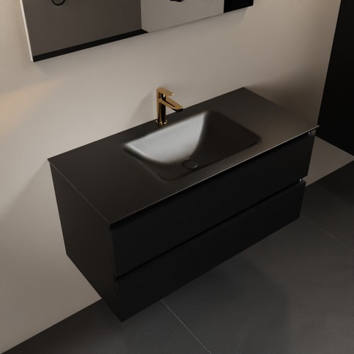 Corian waschtisch set - corian, schwarz