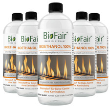 6 Liter BioFair® Bioethanol 100% für Ethanol-Kamin, Tischfeuer (6x1L)