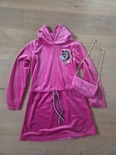 Super Schöne Kleid Samt Nicki Mit Tasche Pink Neu 122 128 134 Top Italy