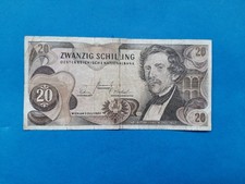 1 x 20 Schilling Österreich / Geldschein Banknote von 1967 °