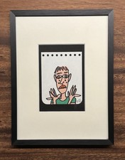 James RIZZI: original Zeichnung „CRYING BOY“, handsigniert, gerahmt, Unikat