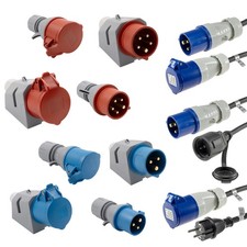 CEE Geräte-Stecker Kupplung Steckdose Adapter Wanddose Wandstecker Anschluß IP44