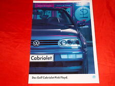 VW Golf III Cabriolet "Pink Floyd" Sondermodell Prospekt Brochure Depliant 1994