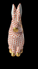 Herend Porzellan Figur Ungarn Fishnet Hase/ Kaninchen ca. 14 cm