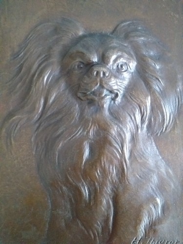 Bronze relief platte - bronze,