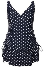 Ulla Popken Damen große Größen Bellieva Tankini Zweiteiler Umstandsmode Punkte