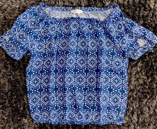 Bluse blau/weiß gemustert