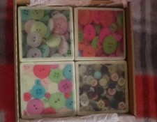 4 im Set Marmor Stein Knöpfe Untersetzer Tee Kaffee Schneiderei