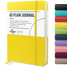 Notizbuch A5 Blanko Journal Hardcover mit 120 g/m² Dickem Papier 180 Seiten T...