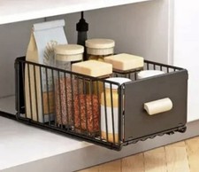 Küchenschublade Ausziehbar Schrankauszug Korbauszug Organizer 40x24x20cm schwarz