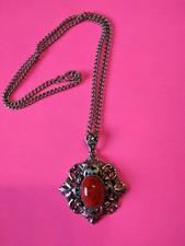 SILBER KETTE ANHÄNGER  ROTER