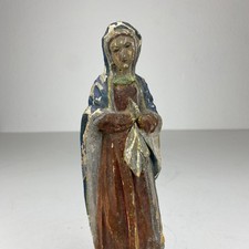 Alte Heiligenfigur Maria Madonna Skulptur Statue Holz geschnitzt Antik 18. Jhd