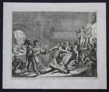 1700 - Antwerpen Plünderung plundering Mord murder gravure Kupferstich