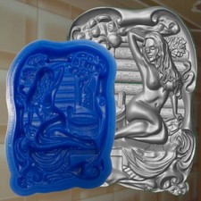 Gießform Verzierung Silikonkautschuk Gips Relief Frau in Sauna (351)