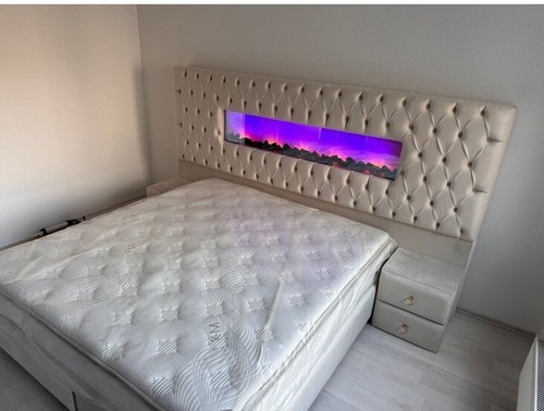 Luxus boxspringbett mit kamin - luxus,