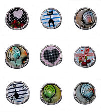 AUSWAHL +++ HERZ PFAUENFEDER Button Druckknopf Wechsel Armband Ring Kette