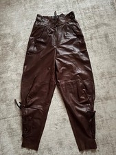 Exklusive Damen Lederhose bordeaux (handmade) Gr. 38